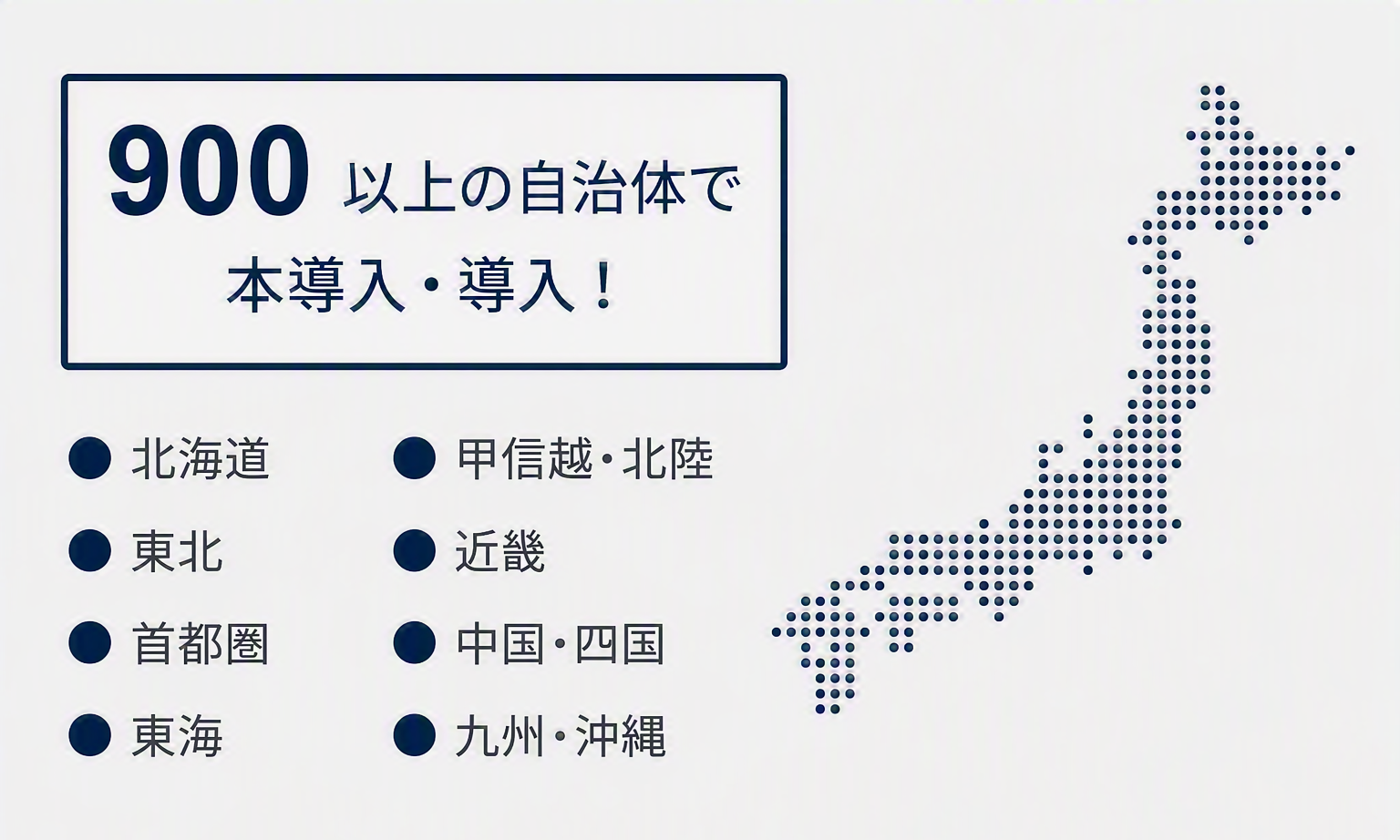 890以上の自治体で本導入・導入！